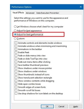 Performance settings to speed up a laptop