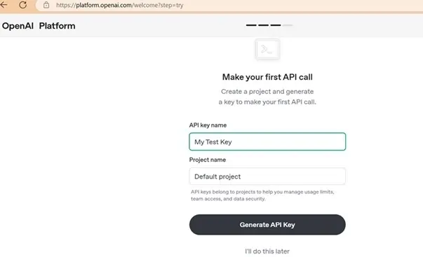 API key generation