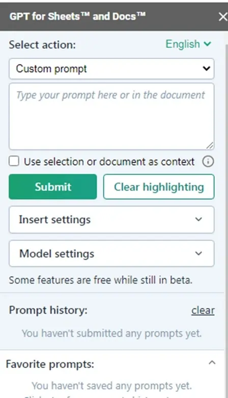 GPT for Docs and Sheets
