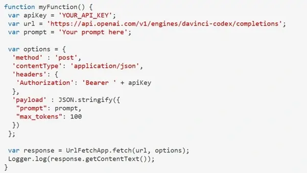 code for integrating GPT into Google Docs