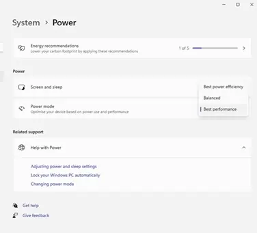 Power mode- how to optimize laptop for gaming
