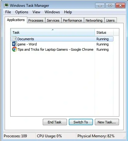 Task Manager of PC