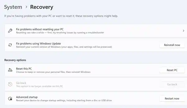 how to fix flickering laptop- System recovery